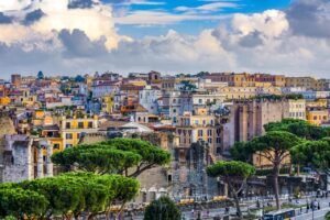 rome, nature, italy, city, houses, buildings, sky, clouds, landscape