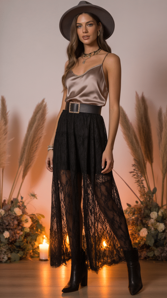 How to Style Moto Boho Outfits with Lace Skirts | 2025 Women’s Fashion Guide boho evening outfit on model black lace 32w6yrbhtqc hachs8slia dqwnechvtkiyhabfcjhhkq
