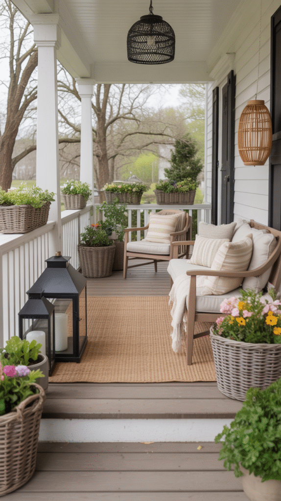 How to Instantly Refresh Your Spring Porch 🌸 porch bench