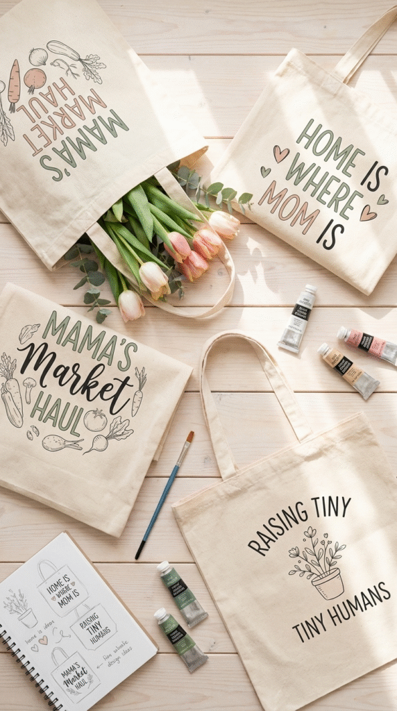 10 Easy Handmade Mother's Day Gifts You Can Make & Sell tote bags